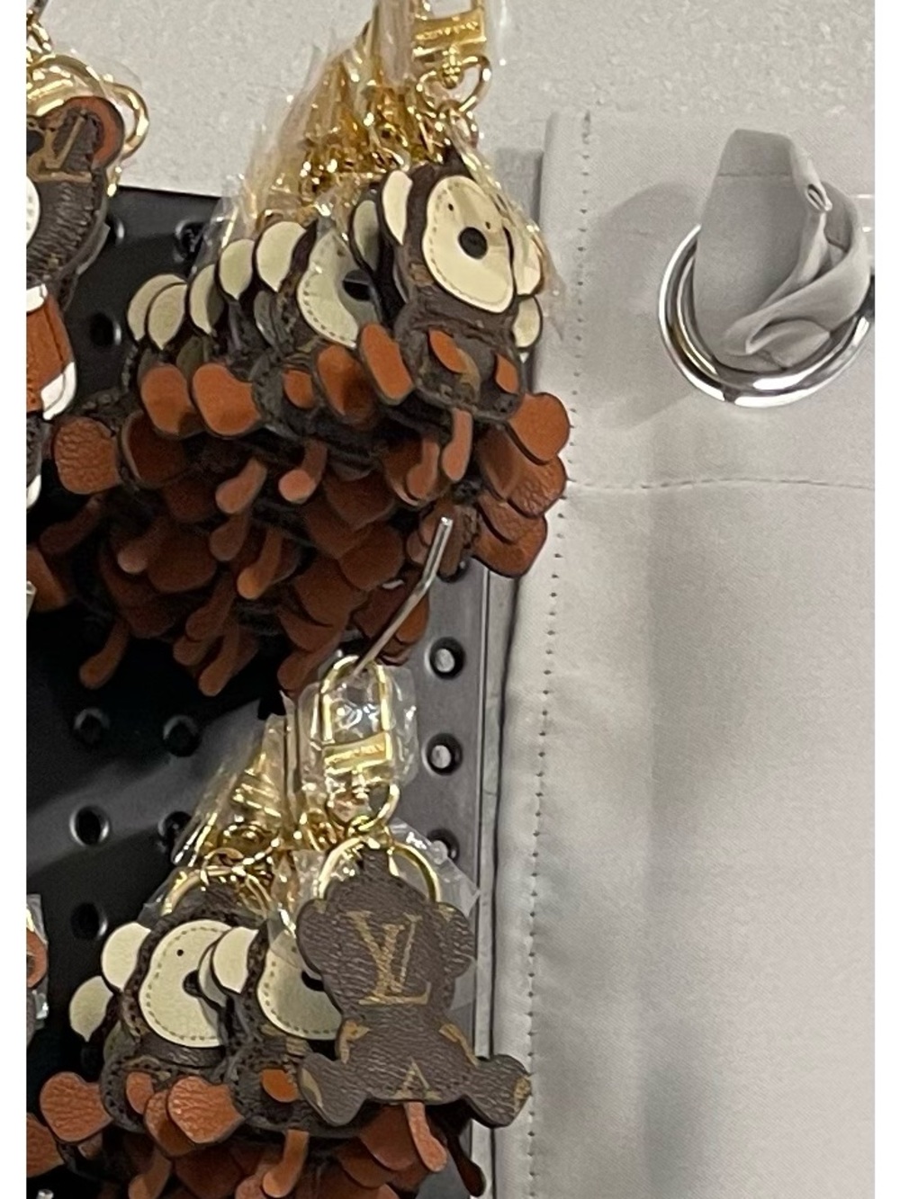 Monkey keychain/purse charm gold hardware fashion vegan leather